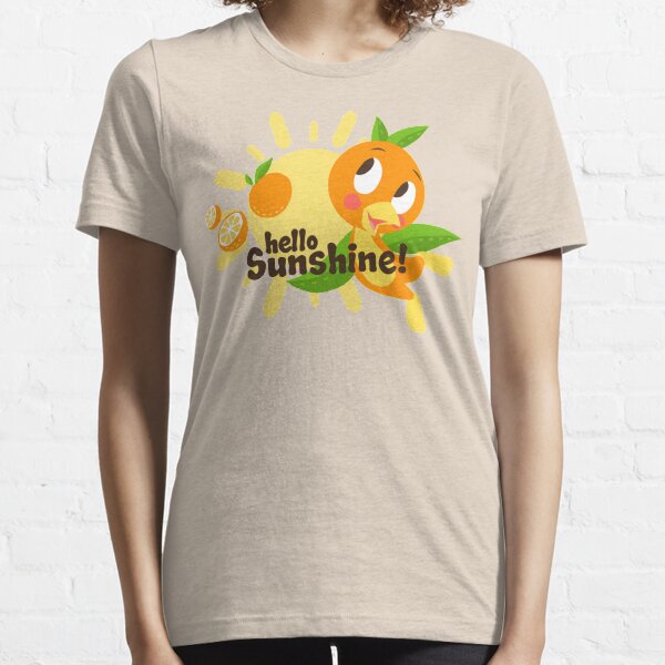 Hello Sunshine! - Orange Bird (green background) Essential T-Shirt
