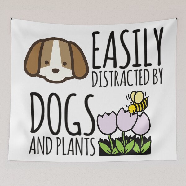 Item preview, Cute Puppy Dog and Honey Bee Easily Distracted by Dogs and Plants designed and sold by MimsTees.