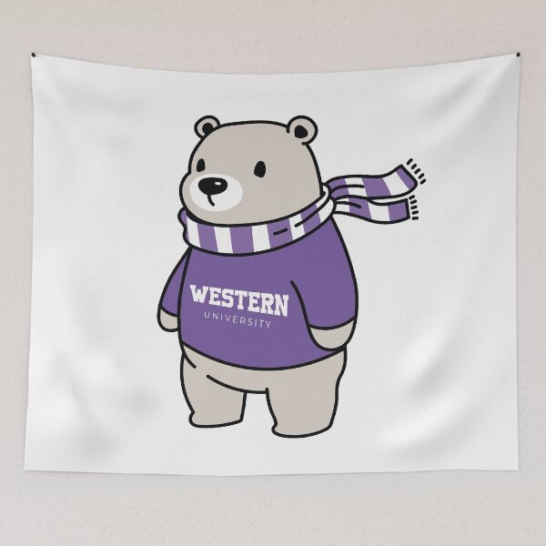 Item preview, Western University Bear with Sweater designed and sold by abigailwiley.