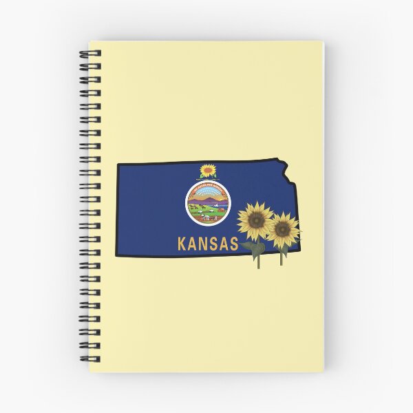 Item preview, State of Kansas Flag with State Flower Wild Sunflower On Yellow designed and sold by Gsallicat.