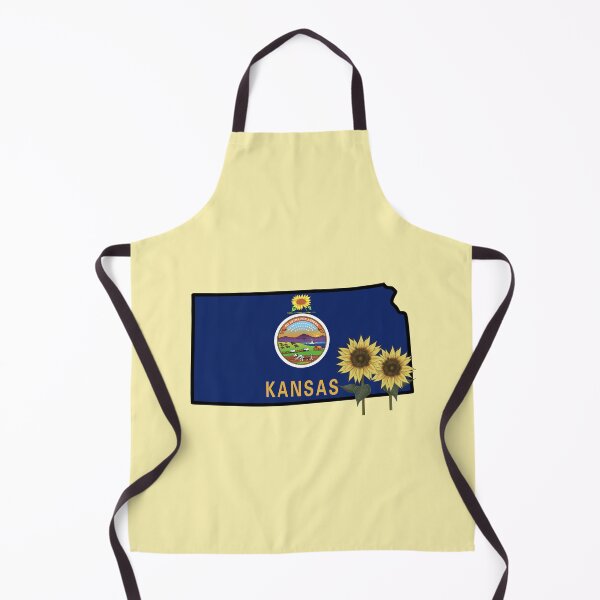 Item preview, State of Kansas Flag with State Flower Wild Sunflower On Yellow designed and sold by Gsallicat.