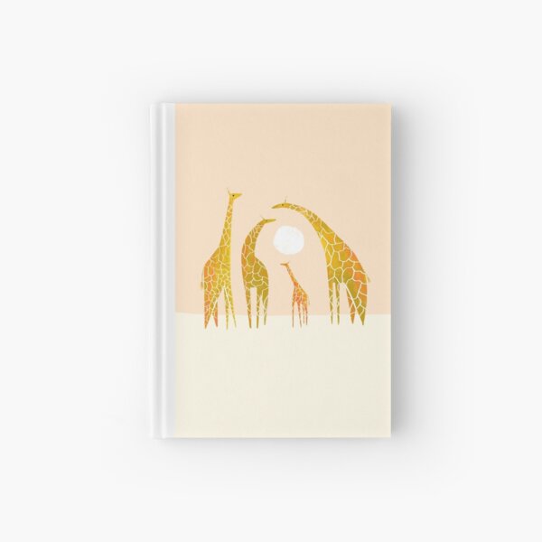 Giraffes Under Pink Sky Hardcover Journal