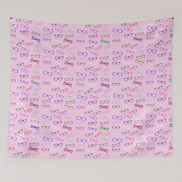 Item preview, Glasses Print on Pink designed and sold by SnarkyCatDesign.