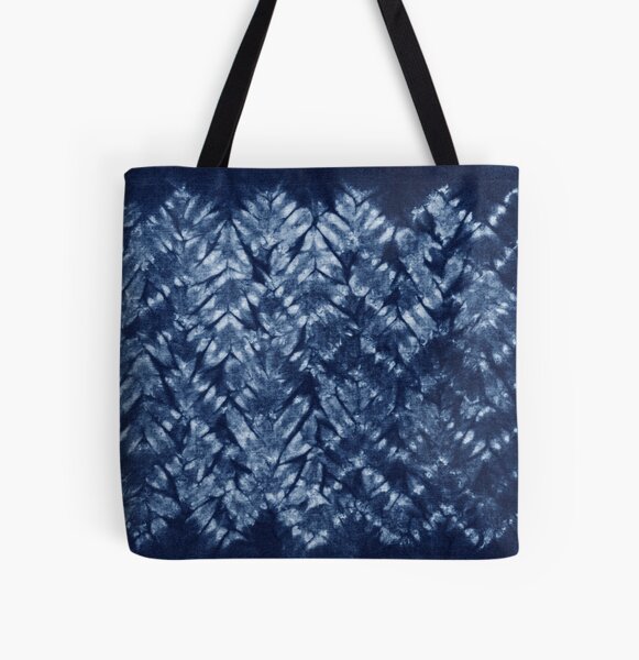 Tote bag. Vintage Japanese kimono fabric with a blue indigo denim