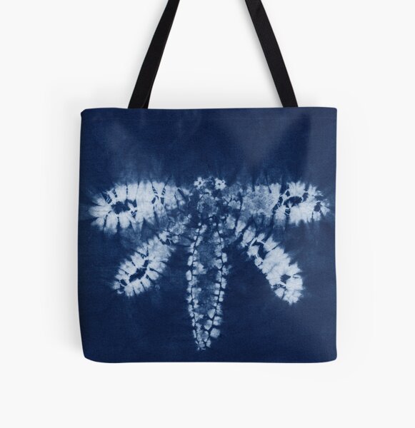 Item preview, Dragonfly | Shibori | Indigo | Japanese | Shibori Indigo | Squares |  Pillow designed and sold by Tasha McGlashan.