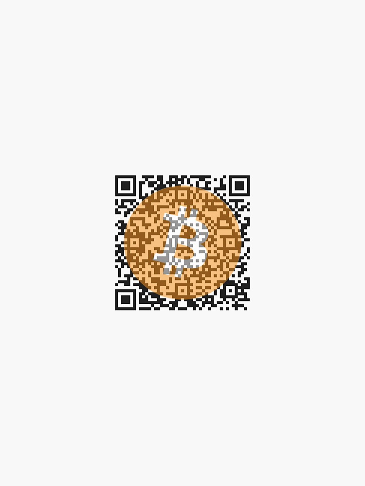 Customised - 'Bitcoin Accepted Here' Design Logo with QR code. Bitcoin Cryptocurrency  Blockchain Wallet Sticker for Sale by Art Vandelay