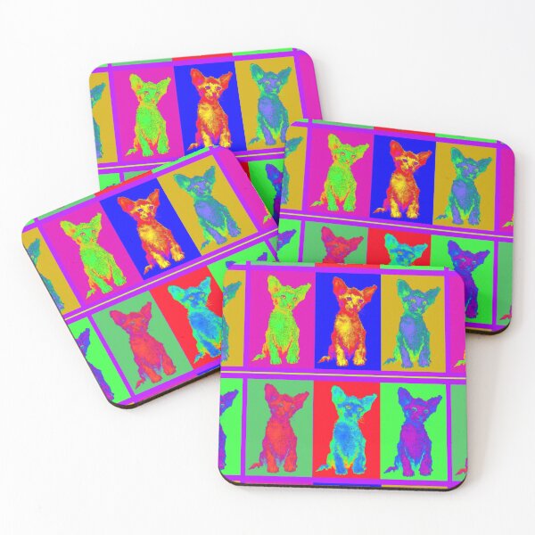 Item preview,  Retro Cats Flouro Bright Pop Art Design Devon Rex designed and sold by TheKingdomAttic.