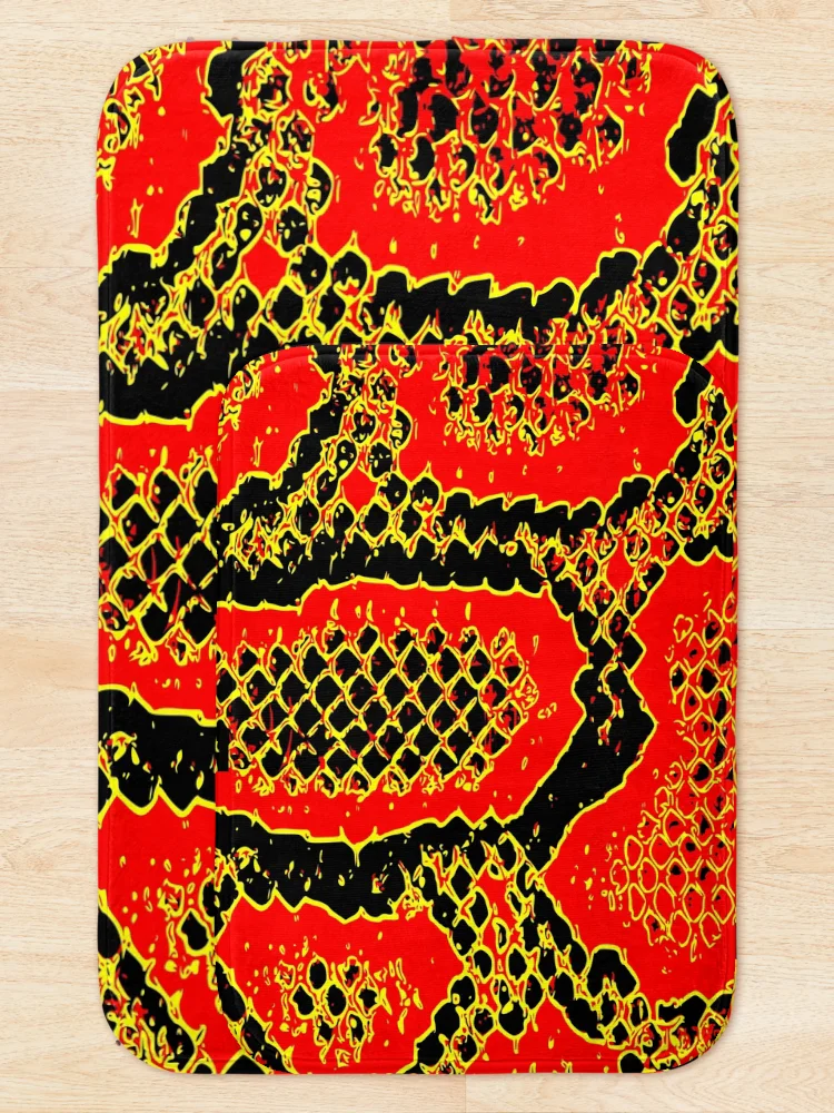 Thumbnail 5 of 6, Bath Mat, Python Skin designed and sold by DesignFantazia.