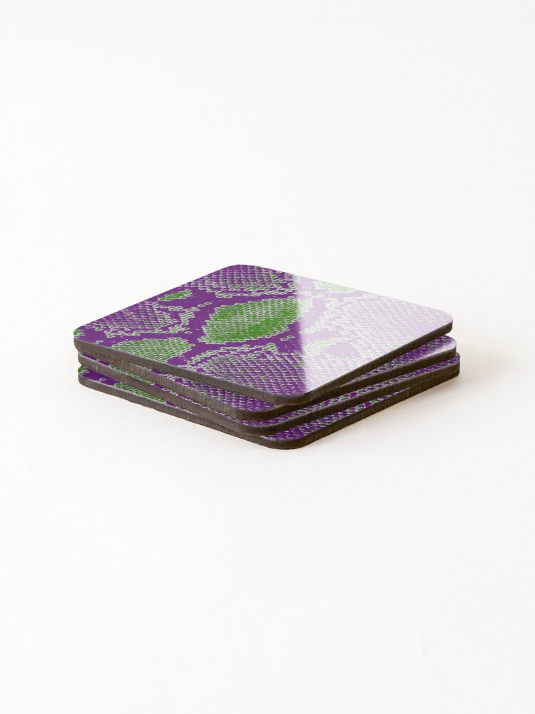 Thumbnail 4 of 5, Coasters (Set of 4), Python Skin designed and sold by DesignFantazia.