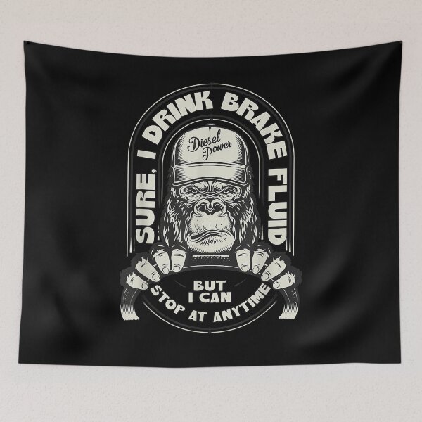 Item preview, Funny Trucker I Drink Brake Fluid Trucking Gorilla Gift  designed and sold by venitamara.