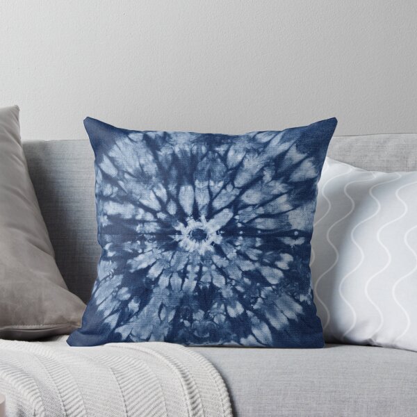 Item preview, Shibori | Indigo | Japanese | Shibori Indigo | Circle |  Pillow designed and sold by Tasha McGlashan.
