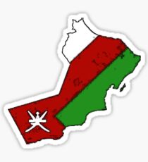 Oman Map With Omani Flag Sticker