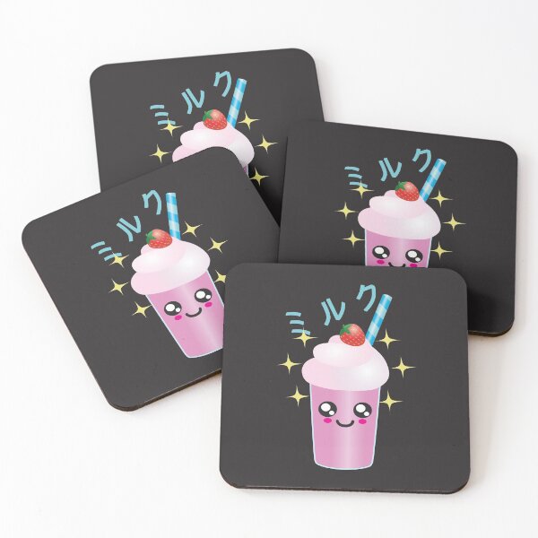 Item preview, Japanese Aesthetics Cute Kawaii Strawberry Milk Shake Illustrations With Japanese Kanji designed and sold by NightGleam.