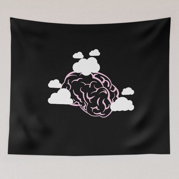 Item preview, Brain fog head in the clouds minimalistic mental health chronic illness designed and sold by SunnyAlloy.
