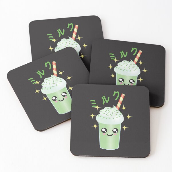 Item preview, Japanese Aesthetics Cute Kawaii Green Tea Matcha Milk Shake Illustrations With Japanese Kanji designed and sold by NightGleam.