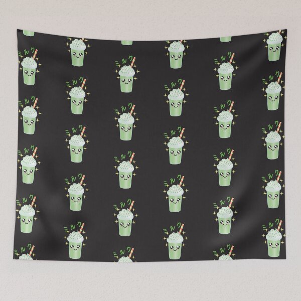 Item preview, Japanese Aesthetics Cute Kawaii Green Tea Matcha Milk Shake Illustrations With Japanese Kanji designed and sold by NightGleam.