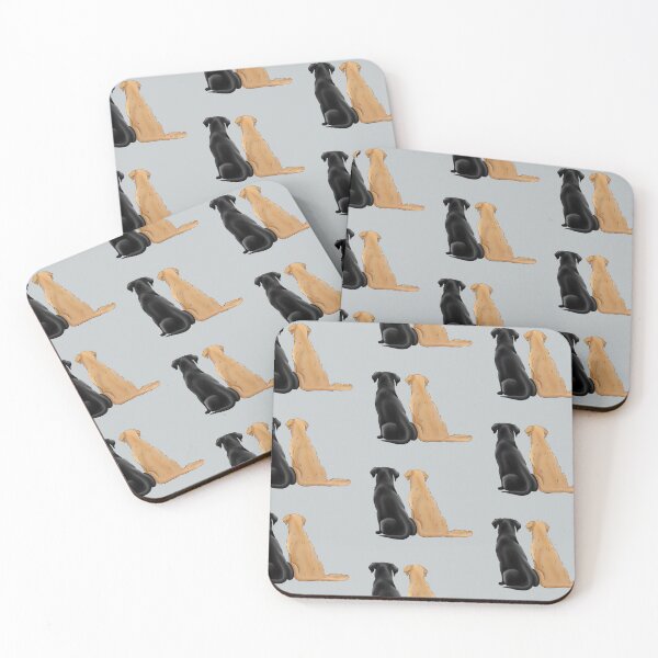 Item preview, A cute Labrador and a Golden Retriever Drawing | 2 Dogs Sitting With Their Backs To You | For Labrador Owners |  For Golden Retriever Owners | For Dog Lovers designed and sold by ElysianCreation.