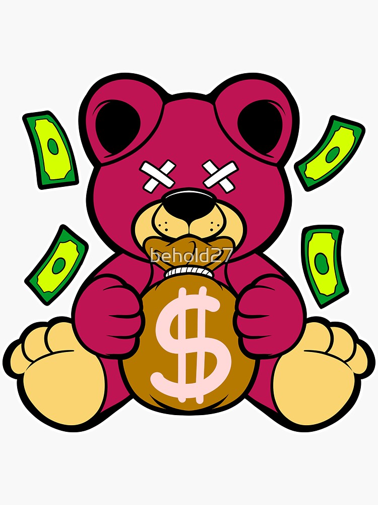 "bear holding money" Sticker for Sale by behold27 Redbubble