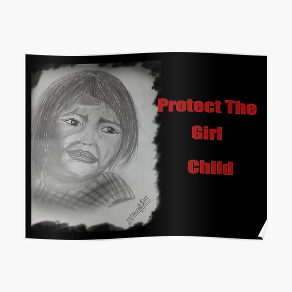 Save Girl Child Drawing art prints and posters by shreya sham   ARTFLAKESCOM