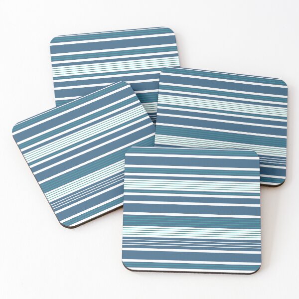 Item preview, Ocean Blue Green White Horizontal Stripes (Stripes1_c6) designed and sold by Mimi Huang.