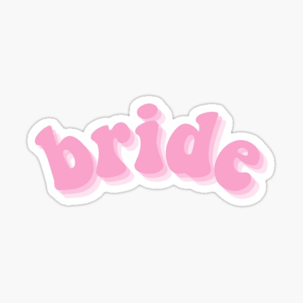 Bride Pink Curve Retro Aesthetic Design Sticker