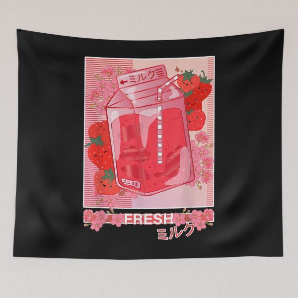 Item preview, Japanese 90s Kawaii Strawberry Milk Shake T-Shirt designed and sold by Lukifo-Complex.