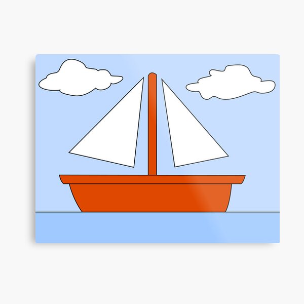 Cartoon Boat Picture Metal Print