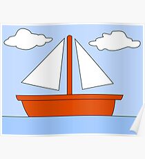 Cartoon Boat Picture Poster