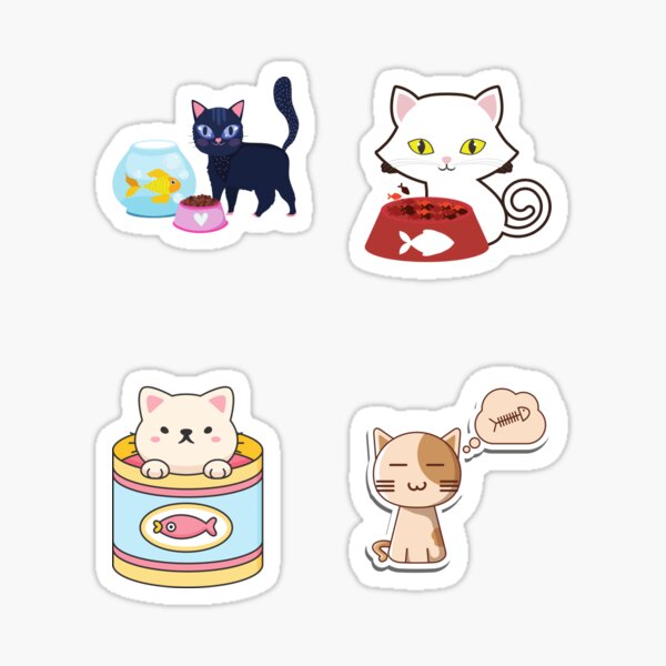 Cat Goes Fishing Sticker