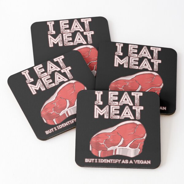 Item preview, I Eat Meat But I Identify As A Vegan Vintage Steak Graphic Gift  designed and sold by venitamara.