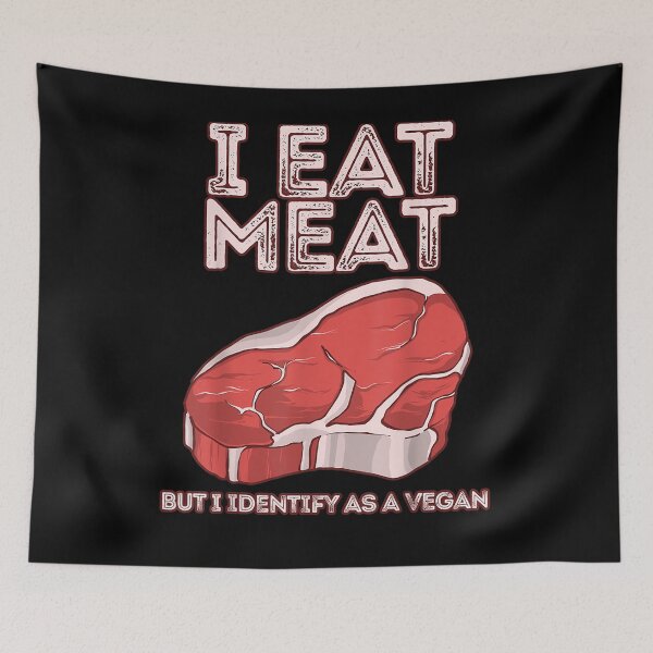 Item preview, I Eat Meat But I Identify As A Vegan Vintage Steak Graphic Gift  designed and sold by venitamara.