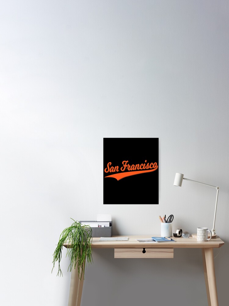 SAN FRANSCISCO CALIFORNIA SPORTS SCRIPT (ORANGE) Sticker for Sale by  enigmaticone