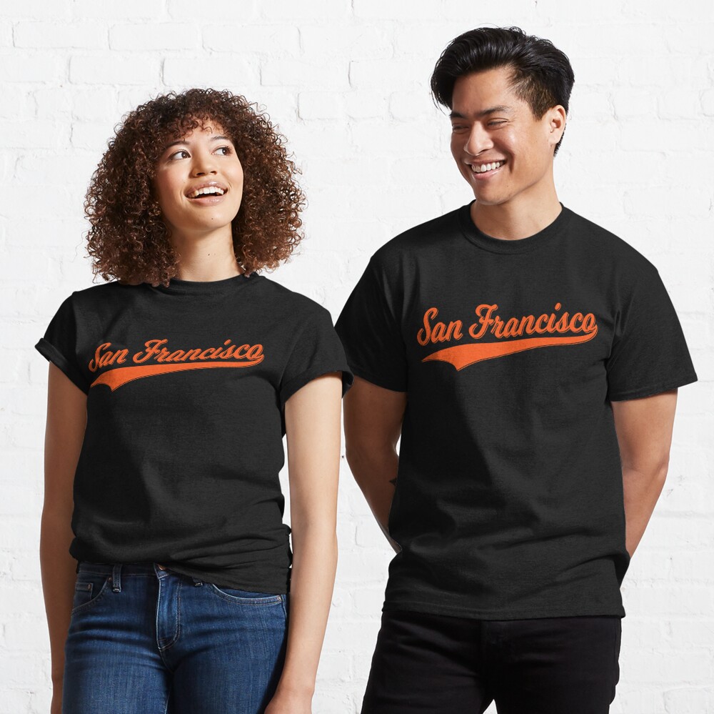 SAN FRANSCISCO CALIFORNIA SPORTS SCRIPT (ORANGE) Sticker for Sale by  enigmaticone