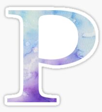 Blue Rho Watercolor Letter Sticker