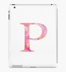 Pink Rho Watercolor Letter iPad Case/Skin