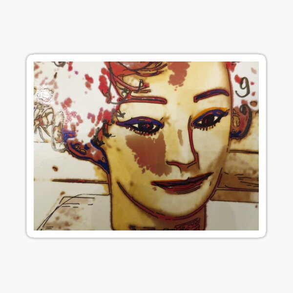 Head Vintage Woman Sticker