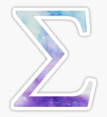 Blue Sigma Watercolor Letter Sticker