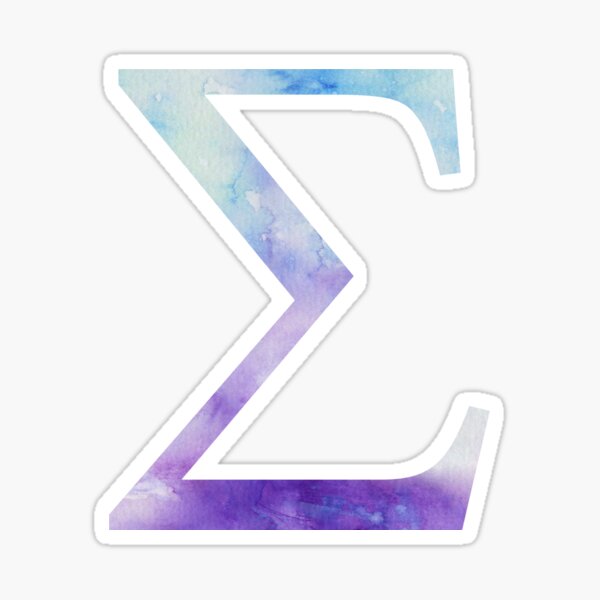Blue Sigma Watercolor Letter Sticker