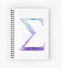 Blue Sigma Watercolor Letter Spiral Notebook