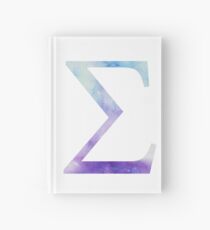 Blue Sigma Watercolor Letter Hardcover Journal