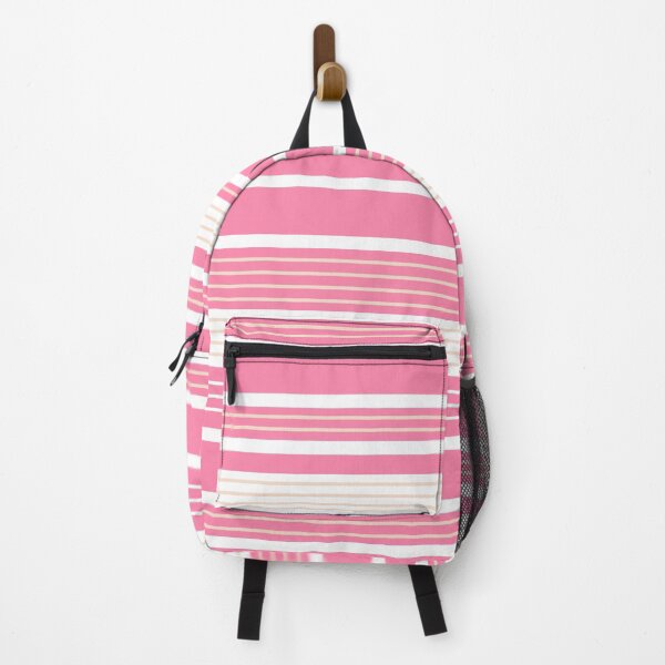 Item preview, Peach Pink Beige White Horizontal Stripes (Stripes1_c5) designed and sold by Mimi Huang.