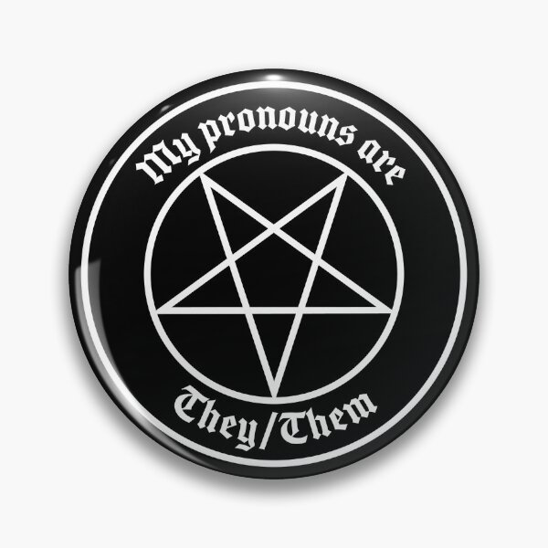 Item preview, They/them pronoun pin designed and sold by leviathancrow.