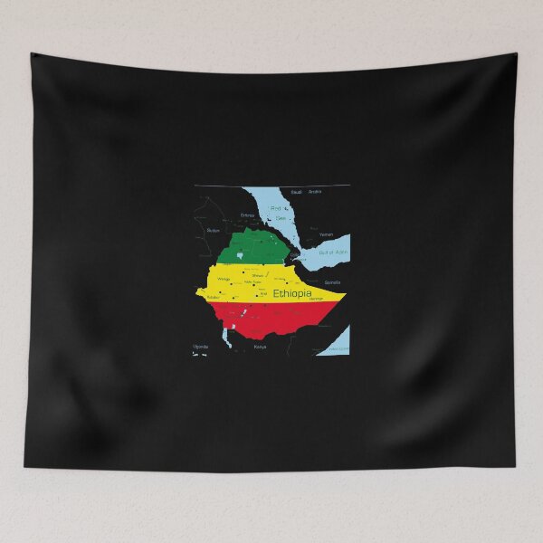 Item preview, Ethiopia Map Ethiopian Habesha Flag Location And Pride designed and sold by chezeva.