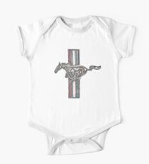 ford mustang, colored logo Short Sleeve Baby One-Piece