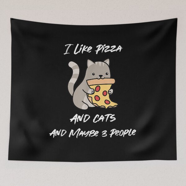 Item preview, I Like Pizza And Maybe 3 People Funny Pizza And Cat Gift  designed and sold by venitamara.