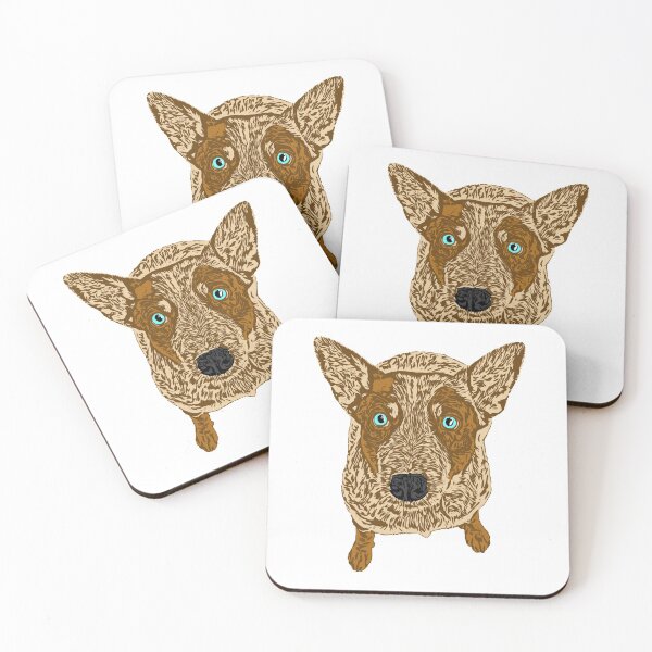 Item preview, Blue Eyes Red Heeler Sitting/Heeling Australian Cattle Dog (ACD) designed and sold by sidehustledog.