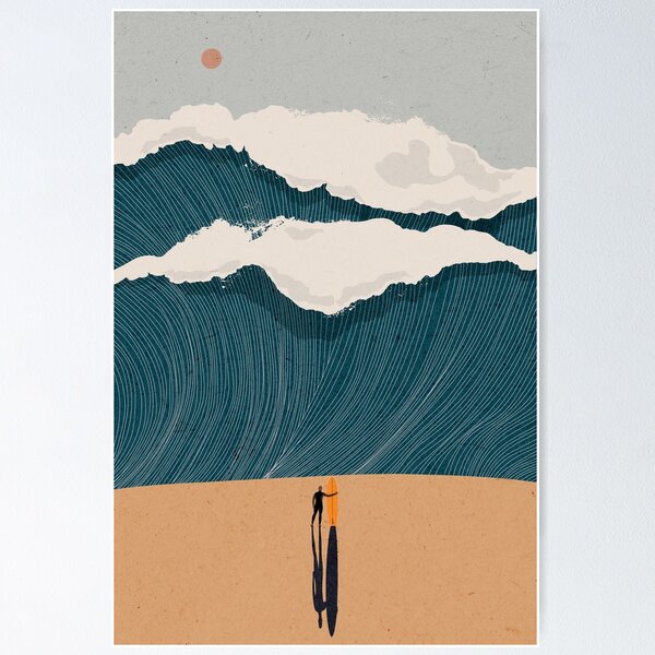 Item preview, Waves Line Art 1 designed and sold by SurfolioPrints.