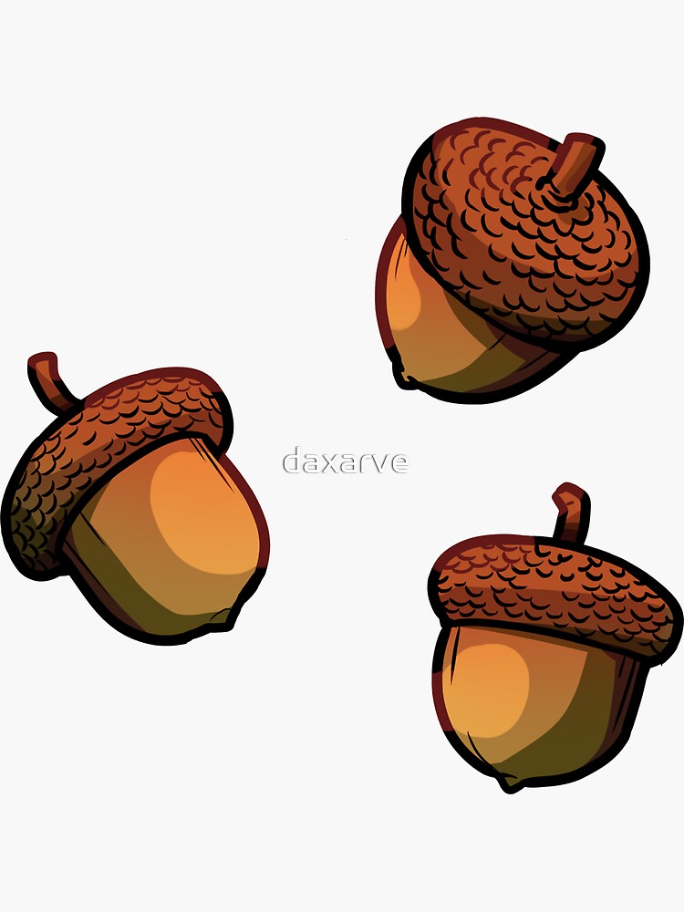 Thumbnail 3 of 3, Sticker, Acorns designed and sold by daxarve.