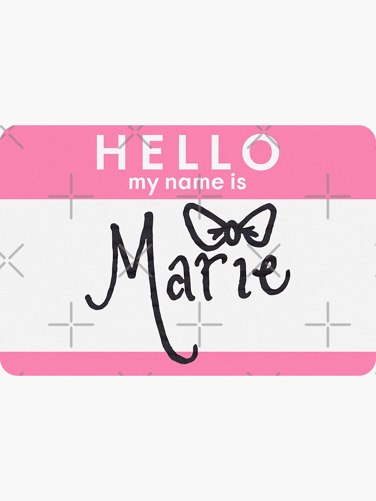 ネームタグ MARIE Marie Name Tag Stickers for Sale | Redbubble
