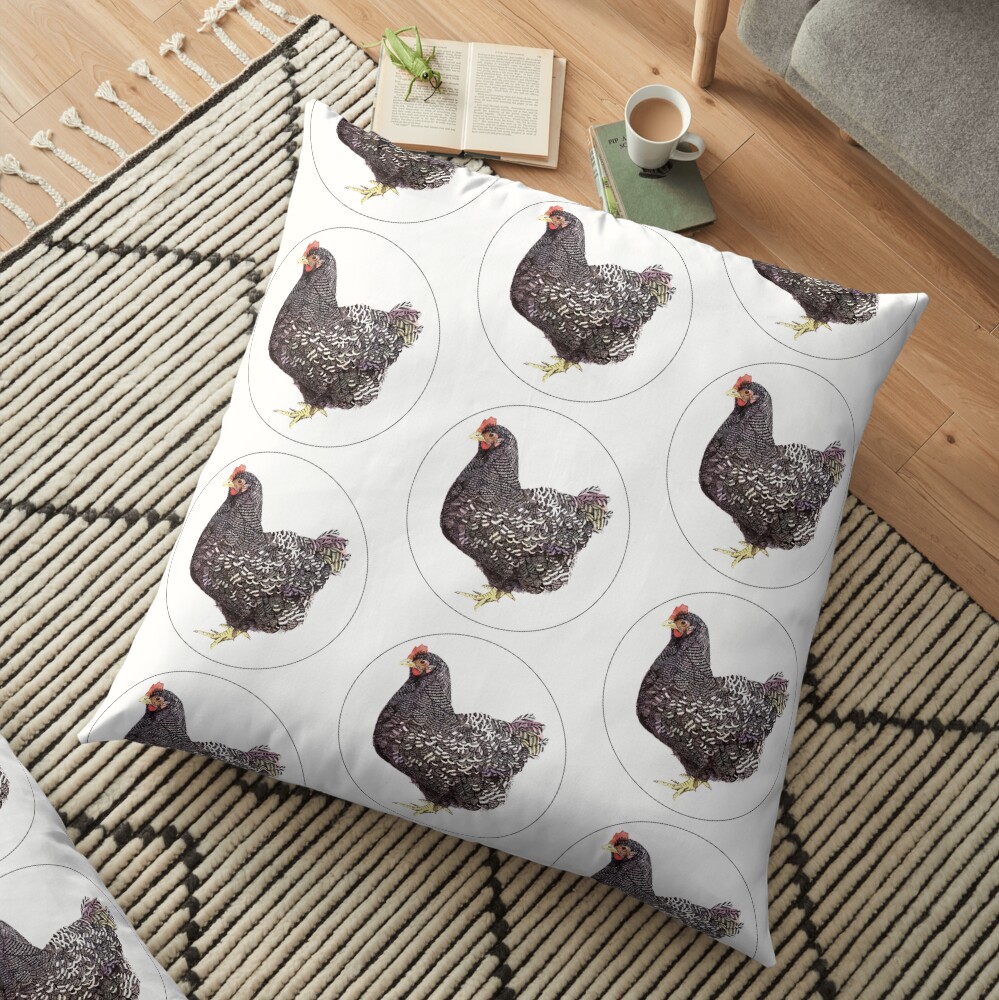 Pretty Plymouth Rock Floor Pillow
